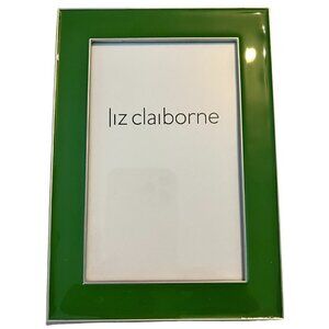 NEW Liz Claiborne Green Enamel / Silvertone 5X7 Picture Frame